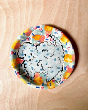 Poodle Hand Painted Plate