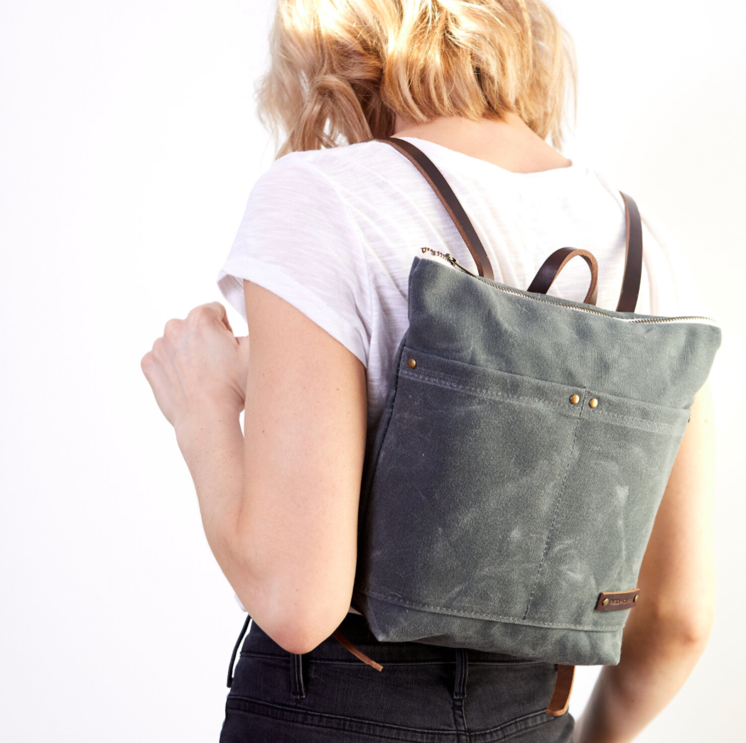 Waxed Canvas Diaper Bag Backpack