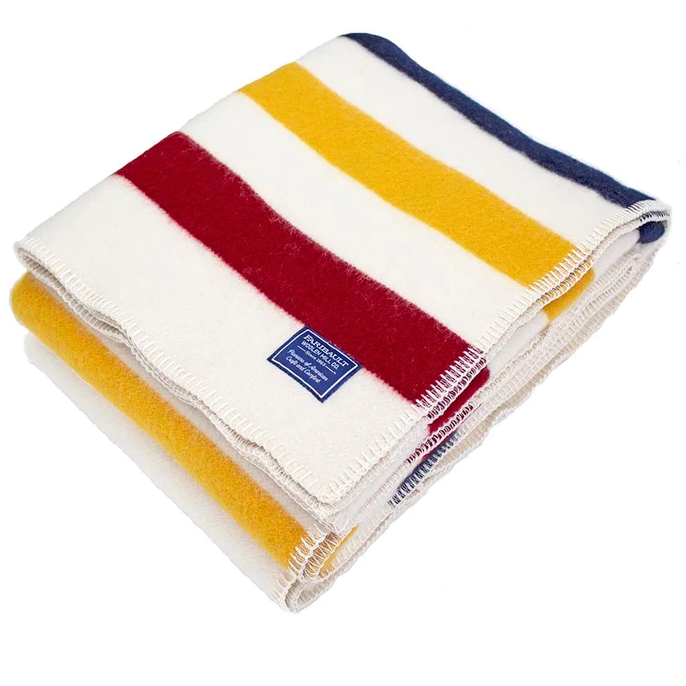 Faribault Frontier Wool Throw White Common Deer