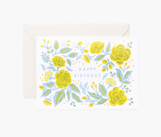 Jardin Letterpress Flowers Birthday Card - RP5