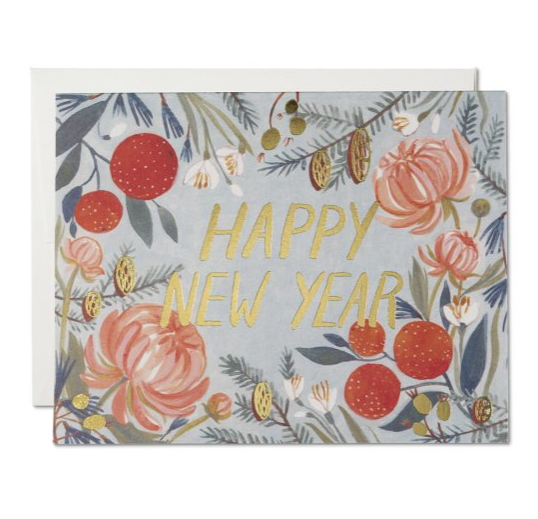 New Years Flowers Card - RC7