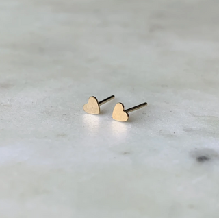 Tiny Gold Heart Studs