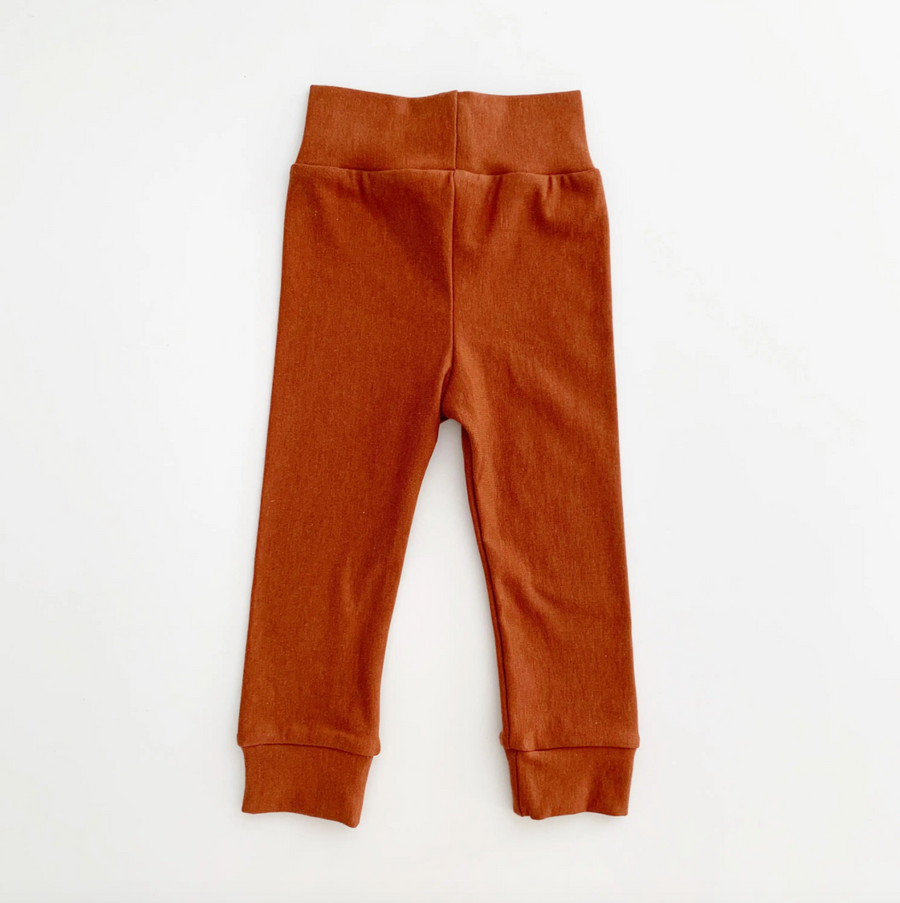 Organic French Terry Baby Joggers - Rust