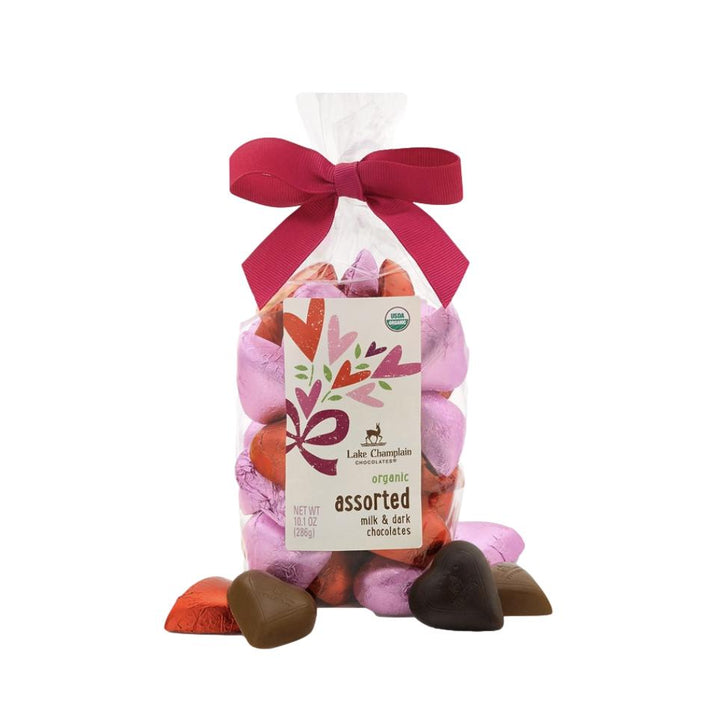 Organic Valentine Heart Chocolates - Assorted Bag 10oz