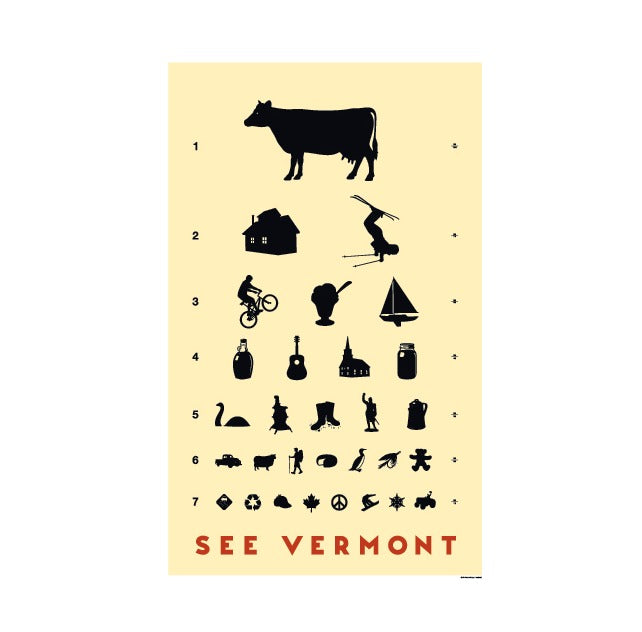 See Vermont Eye Chart Poster 24 x 36