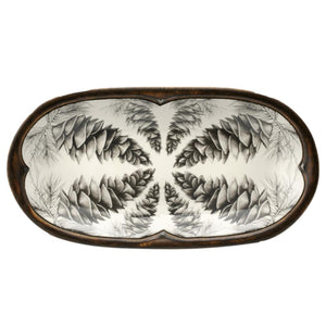 Laura Zindel Rectangular Serving Dish - White Pine Cone