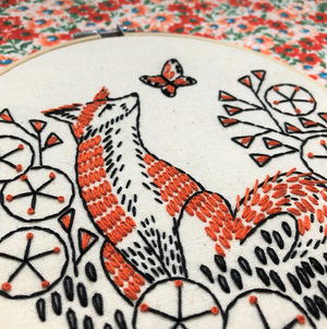Fox in Plhox Complete Embroidery Kit