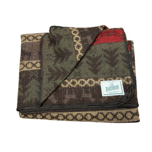 Johnson Woolen Mills Norris Throw - Wilderness Olive Beige