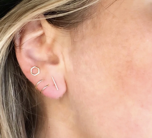 Minimalist Spiral Gold Earrings