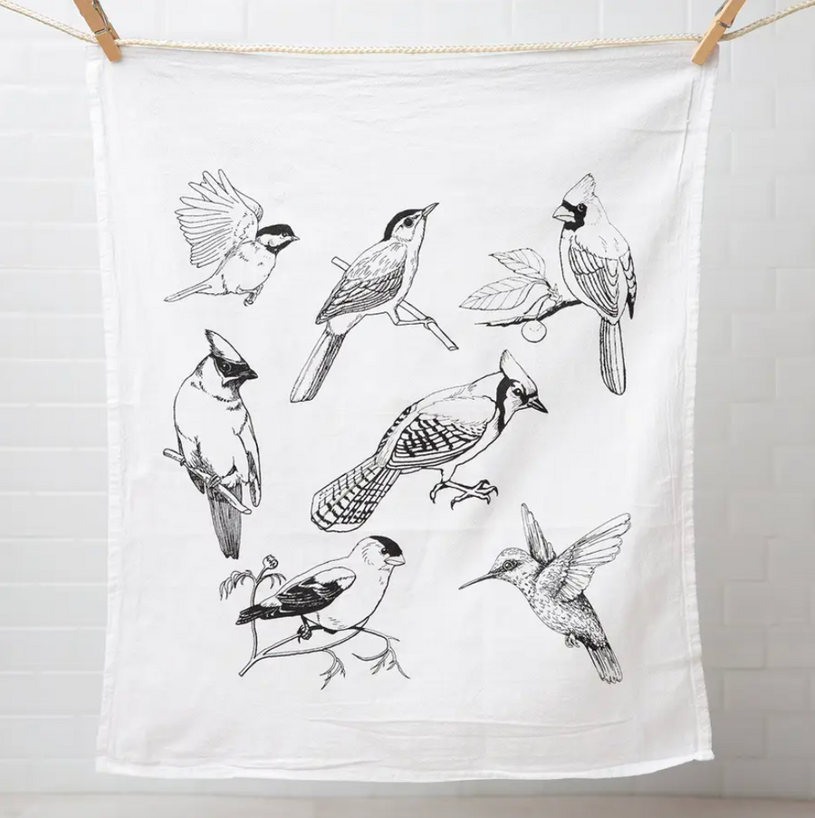 Flour Sack Tea Towel - Birds