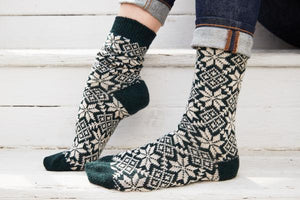 Cashmere/Wool Snowflake Women's Socks