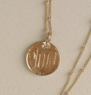 Libertad Coin Necklace Gold Vermeil