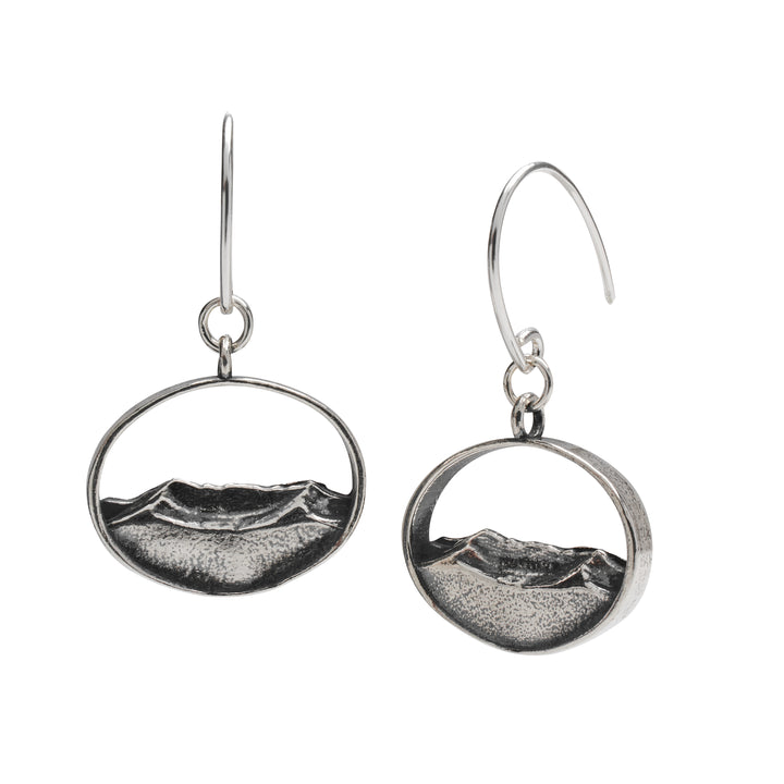 Mount Mansfield Earrings Ozidized Silver