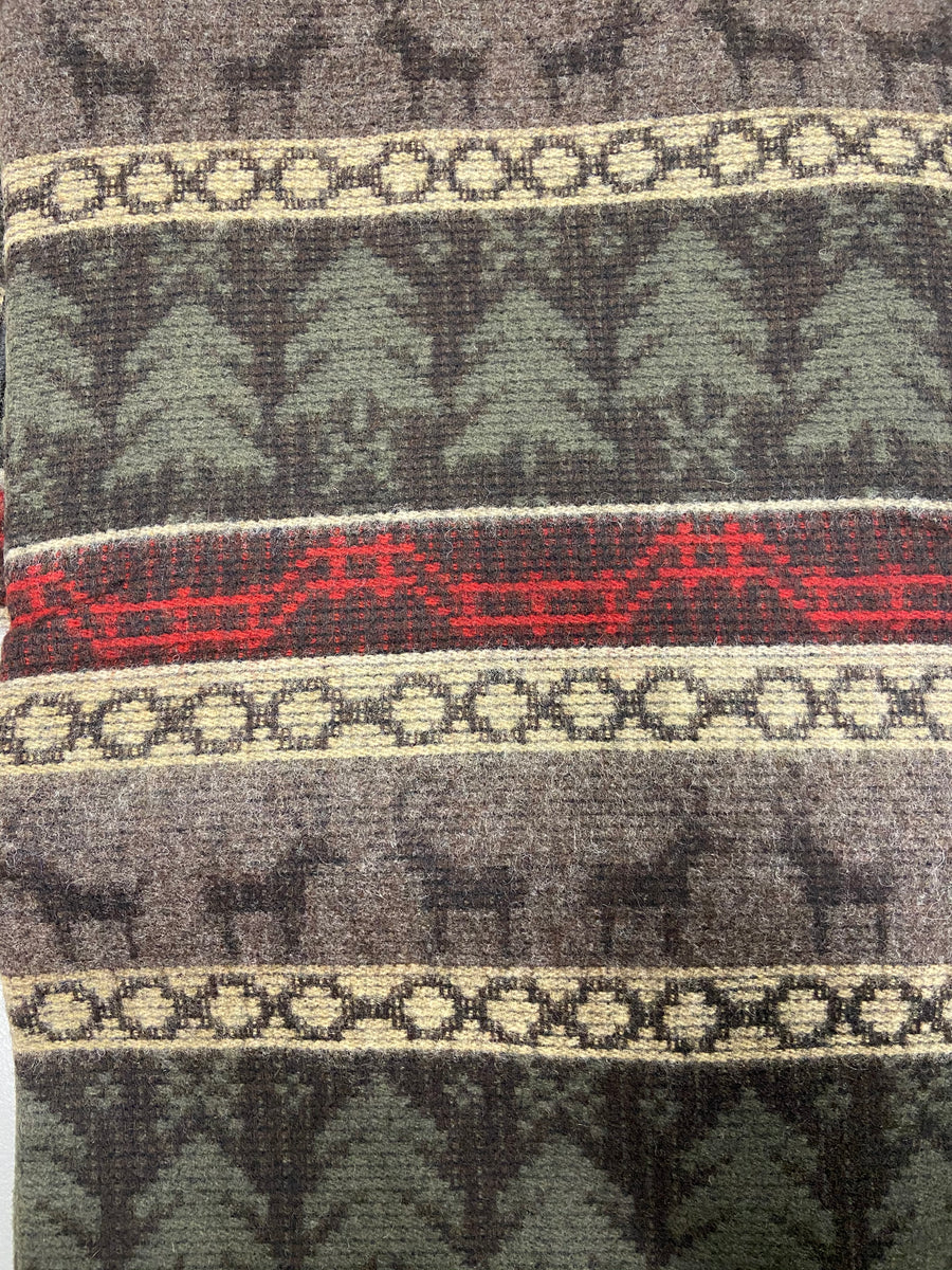 Johnson Woolen Mills Norris Throw - Wilderness Olive Beige