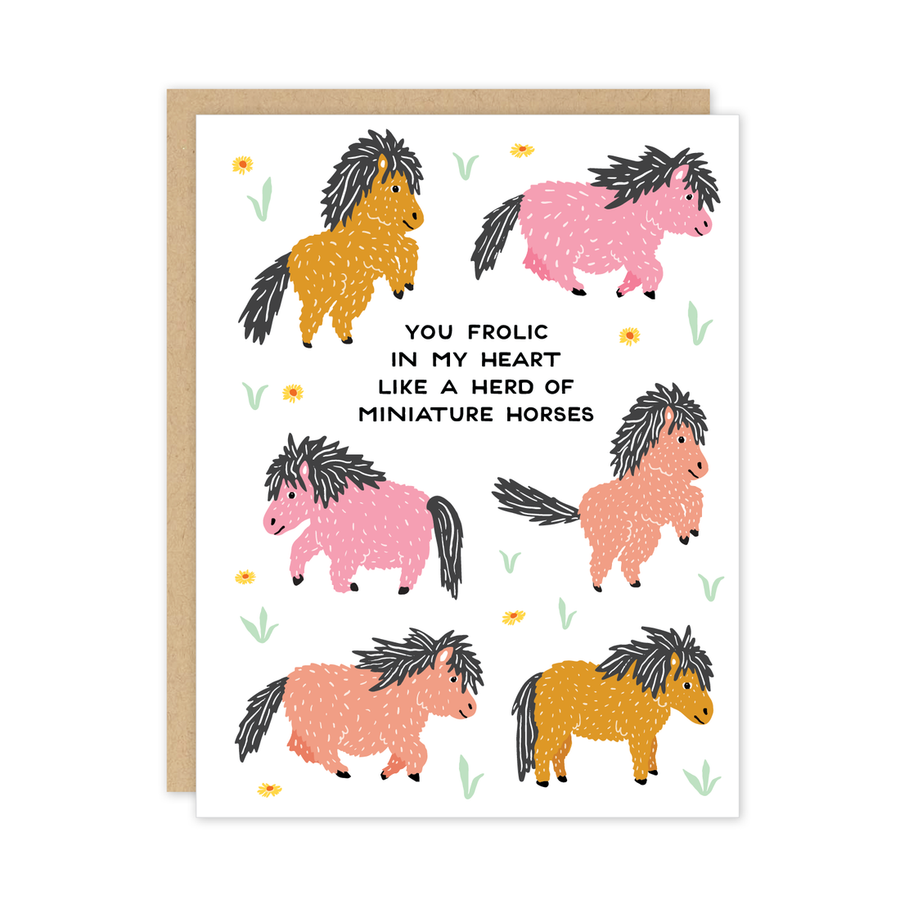 Miniature Horses Frolic Card - PO1