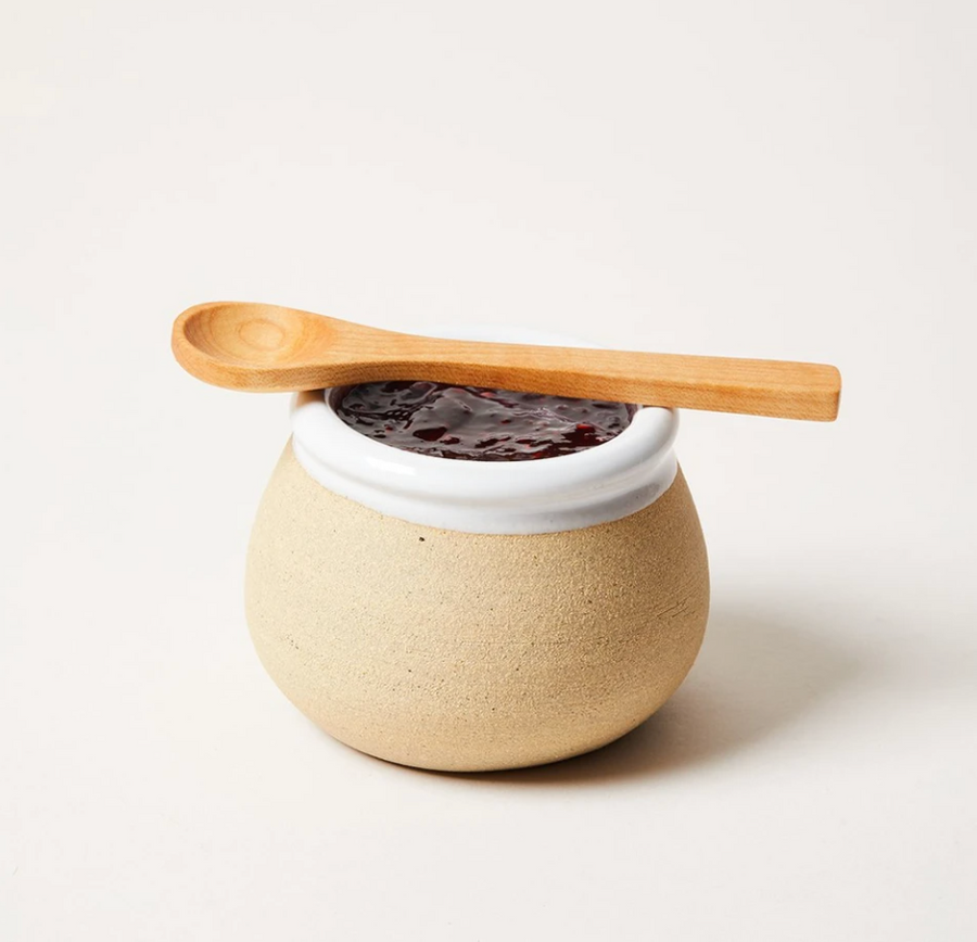 Farmhouse Pottery Jam Pot with Wooden Spoon