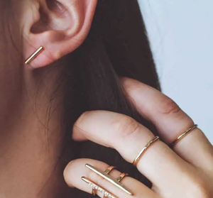 Slim Gold Bar Earrings