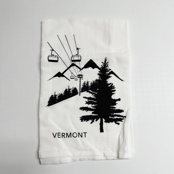 Ski Vermont Flour Sack Tea Towel