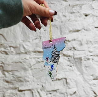 Handpainted Vermont Shape Ornament