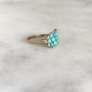 13 Stone Turquoise Ring