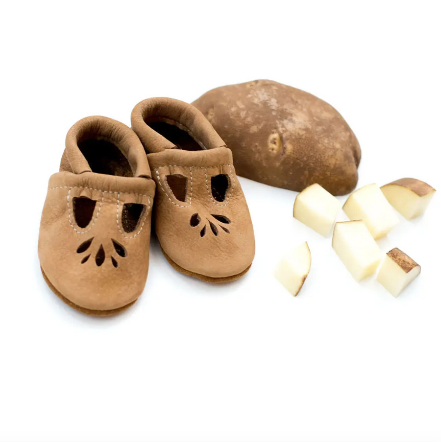 Potato Lotus T-strap Leather Baby Shoes