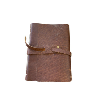 Large Leather Hand-Bound Notebook - Cognac Tan