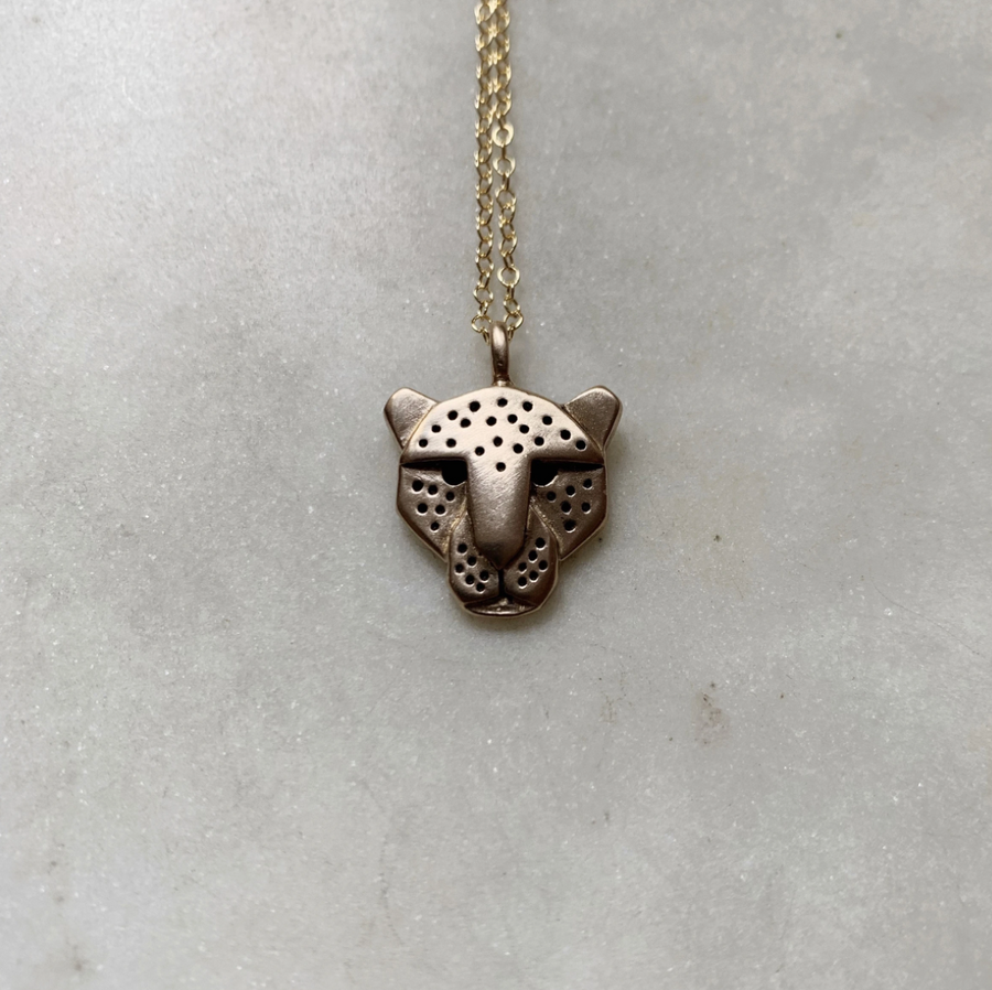Small Jaguar Necklace in Bronze