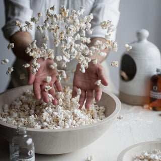 Farmhouse Pottery Crafted Wooden Bowl - White