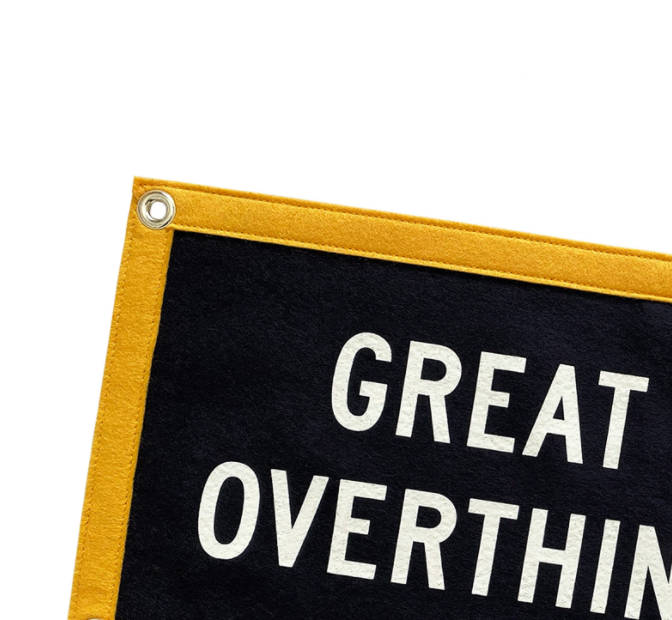 Great Minds Overthink Alike Camp Flag