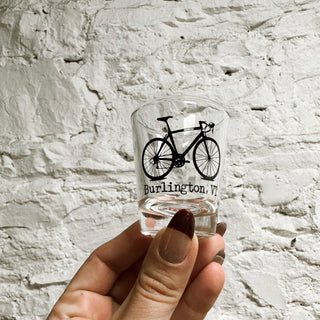 Burlington, VT Bicycle Shot Glass