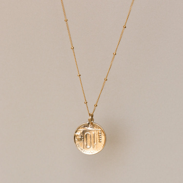 Brass Libertad Coin Pendant Necklace