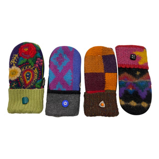 ** Assorted** One of a kind Vintage Sweater Mittens - Bright Colors