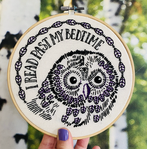 I Read Past My Bedtime Complete Embroidery Kit