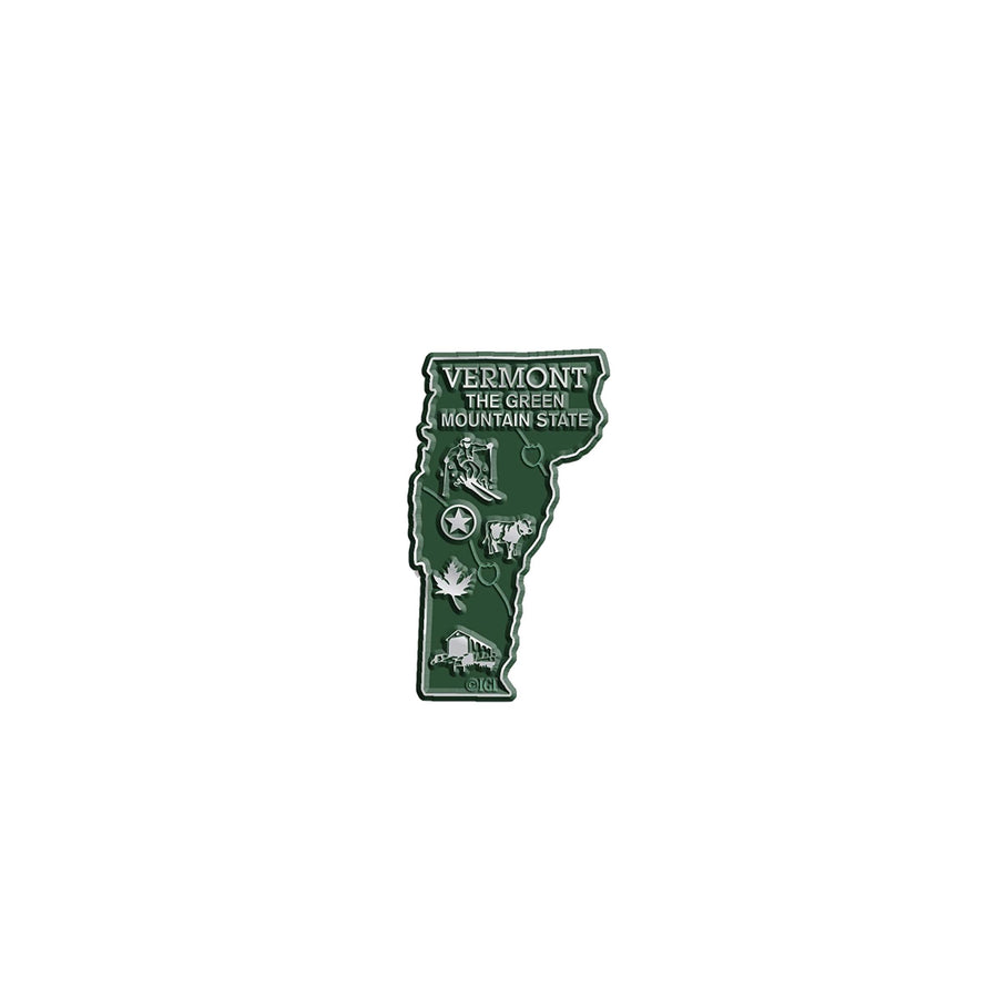 Green Vermont Map Magnet