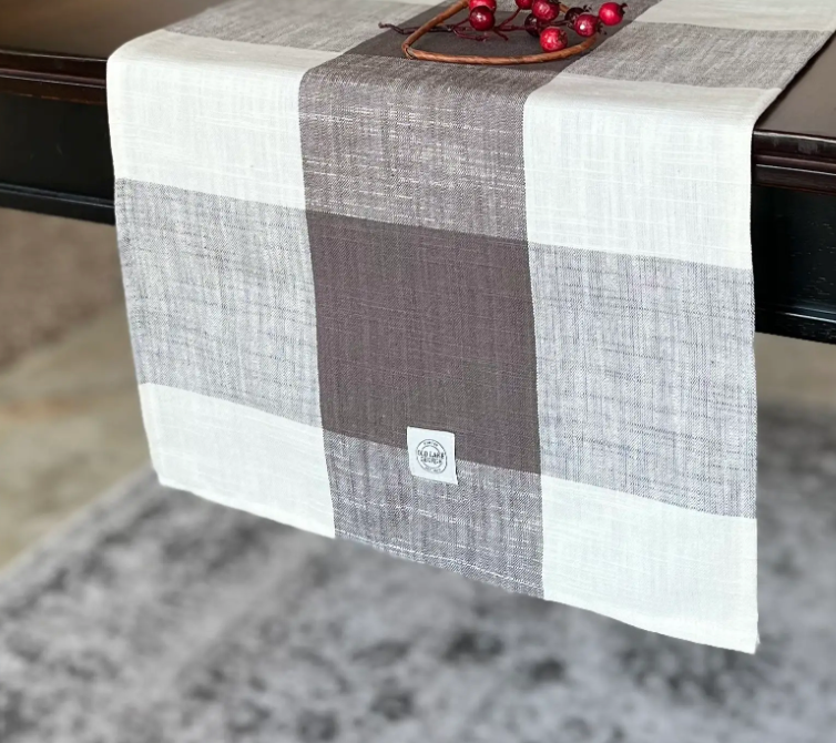 Buffalo Check Table Runner - Farmhouse Gray