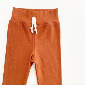 Organic French Terry Baby Joggers - Rust