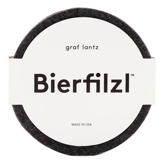 Round Charcoal Felt Coasters in Charcoal