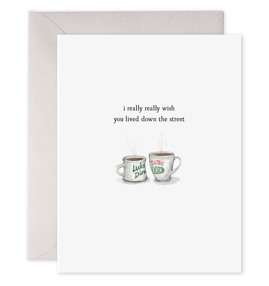 Coffee Cups Down the Street Card - EF8