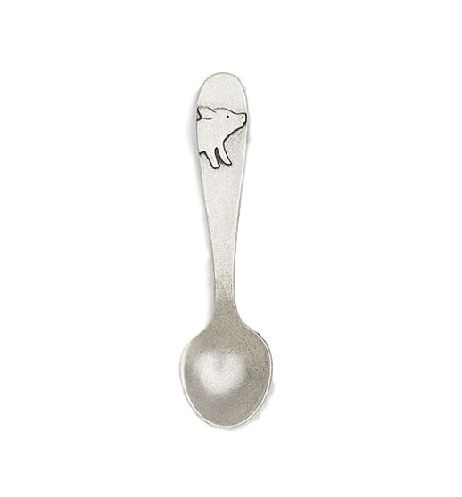 Handmade Pewter Pig Baby Spoon