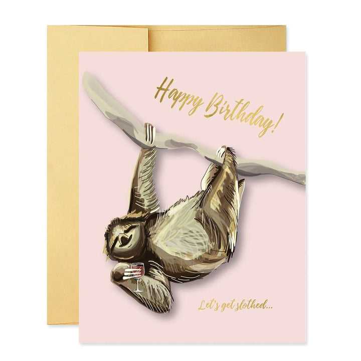 Let's Get Slothed Birthday Card - GJ5