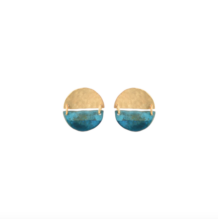 Teal Brass Ayla Earrings