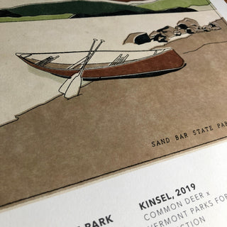 Vermont Parks Collection Print: Sand Bar State Park 12x16