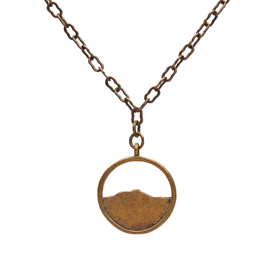 Camel's Hump Circle Oxidized Brass Necklace