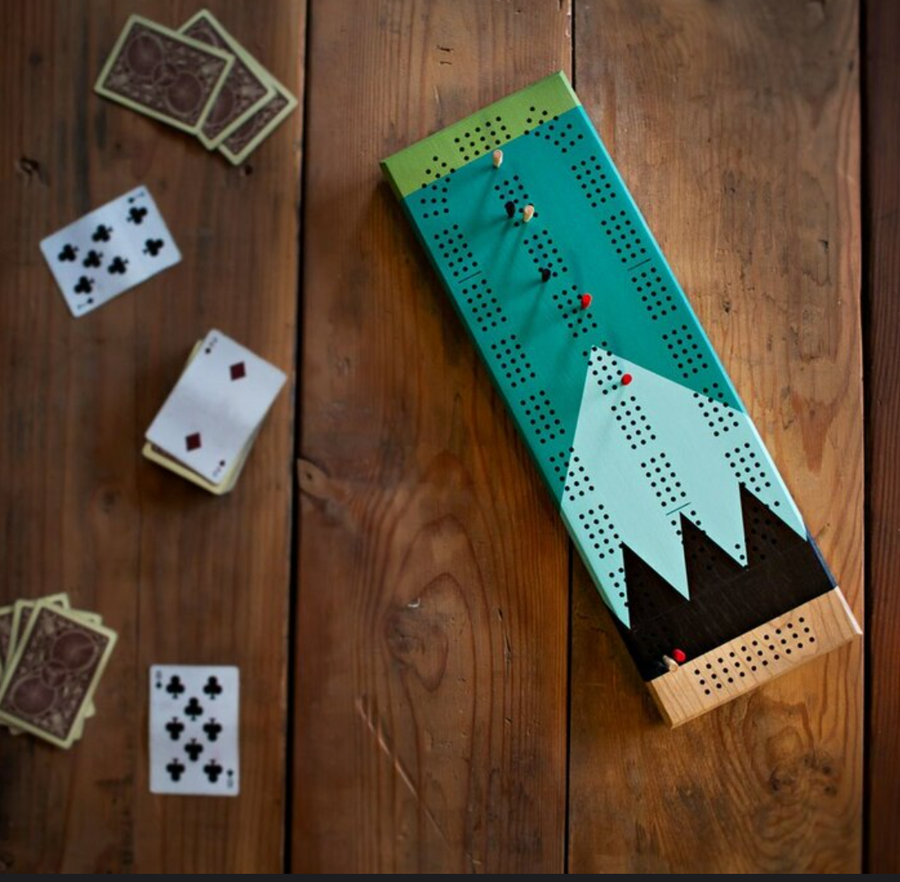 Hand Painted Cribbage Board - Gooseberry
