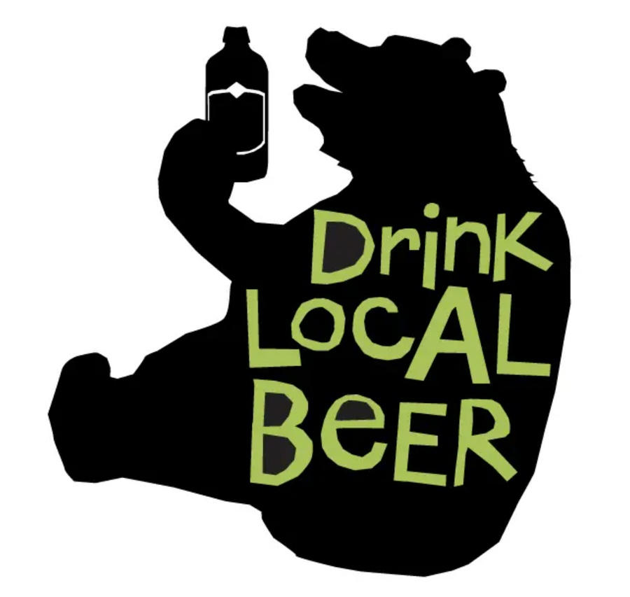 Drink Local Beer Bear Bumper Sticker