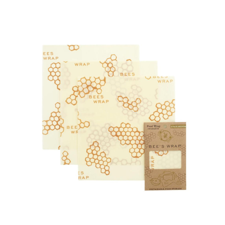 Bee's Wrap Set of 3 Medium Wraps - Honeycomb Print