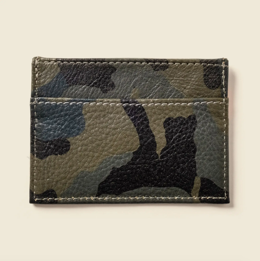 Slim Horizontal Wallet - Army Green Camo / Orange