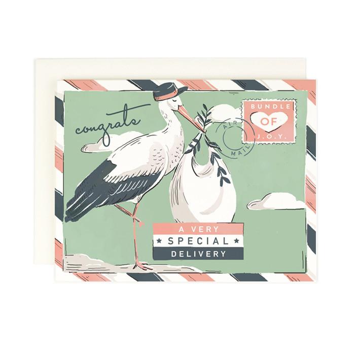 Special Delivery Stork Baby Card - AH4