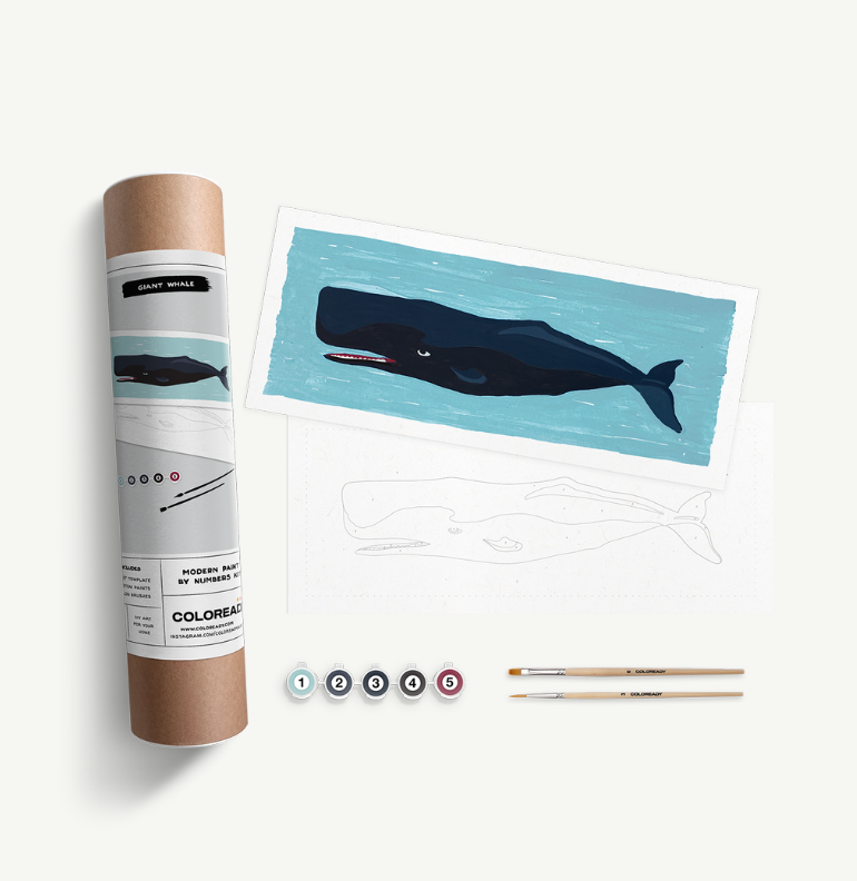 Giant Whale Paint-By-Numbers Kit
