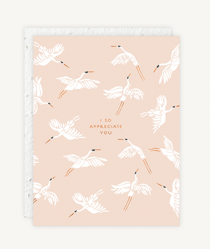 So Appreciate You Flying Cranes Plantable Card - SP1